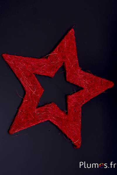 Etoile en sisal - 24 x 24 cm - rouge